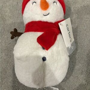 Carter's Festive Snowman Plush with Red Accents